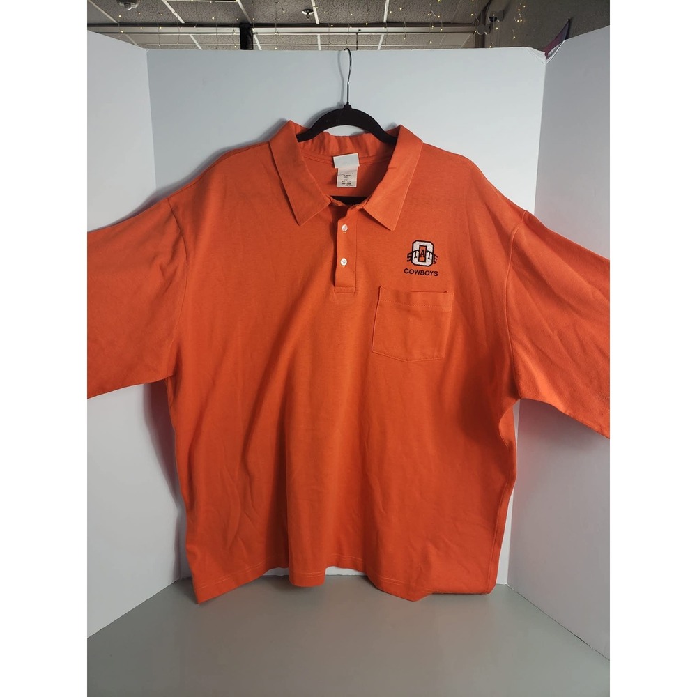 Vintage Oklahoma State Cowboys Orange Polo Shirt XXXL Made USA